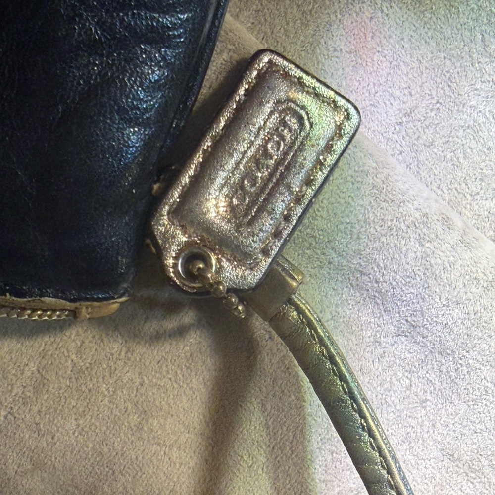 Coach Black Leather Wristlet with Gold Trim - Picture 2 of 6